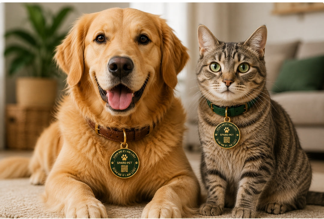 SparoPet NFC + QR Smart Pet ID & Vet Health Tag | Lost Pet Recovery