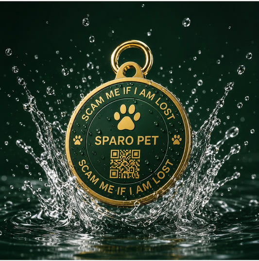 SparoPet NFC + QR Smart Pet ID & Vet Health Tag | Lost Pet Recovery